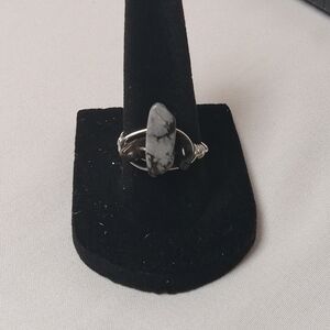 Hand Crafted Snowflake Obsidian Ring with Intricate Design